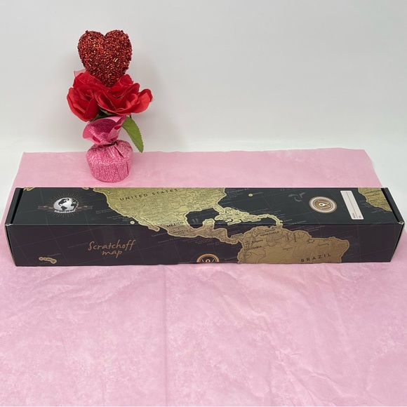 🎁NIB! Wonderlust Premium Scratch Off Map Of The World Gold Gift Set! - Picture 10 of 13